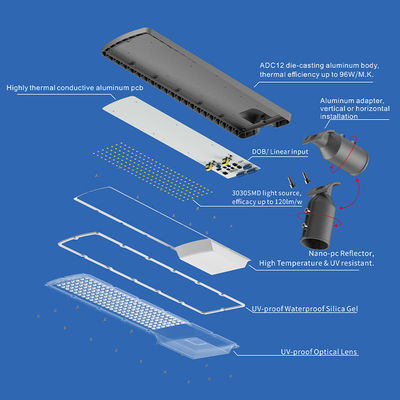 Hoge helderheid IP66 waterdichte LED straatverlichting met 3000K-6500K instelbare kleurtemperatuur voor snelwegen en parkeerplaatsen