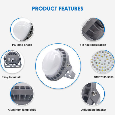 IP65 waterdichte industriële high bay lamp met 5500-6500K kleurtemperatuur en aluminium + gehard glas constructie