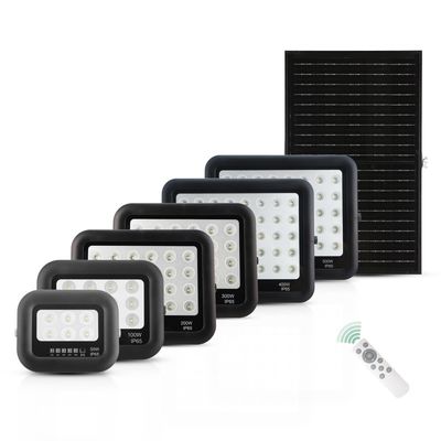 Zwarte ABS Solar Licht Afstandsbediening 50w 100w 200w 300w 400w 500w Led Solar Schijnwerper
