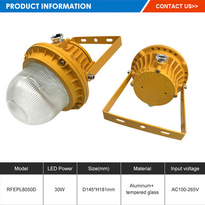 Hoge helderheid LED explosieveilige lamp met aluminium gehard glas in 50W 100W 150W voor gevaarlijke locaties