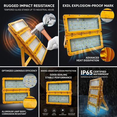 IP65 Weerbestendig 600W LED Explosieveilige Schijnwerper -40C/60C LUMILEDS LM-80 ATEX IIb T6 WF2 Armatuur voor Gevaarlijke Gebieden