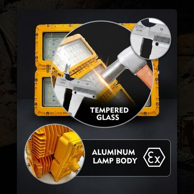 Multi-mount 600W LED Explosion Proof Flood Light 6-Way Bracket LUMILEDS LM-80 ATEX IIb T6 IP65 Plafondboom Muurbevestiging