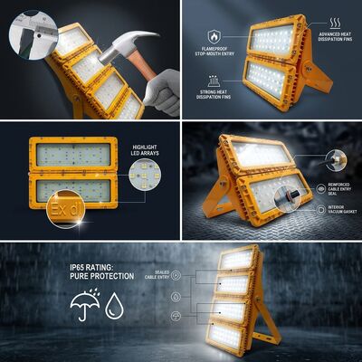 Compact Vlamdicht 600W LED Explosieveilige Schijnwerper LUMILEDS LM-80 ATEX IIb T6 IP65 425X485X165mm Gevaarlijke Armatuur