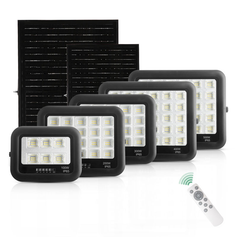Ip65 ABS gehard glas zonnelamp Floodlight 100w 200w 300w 400w 500w Led zonne-LED Flood Light