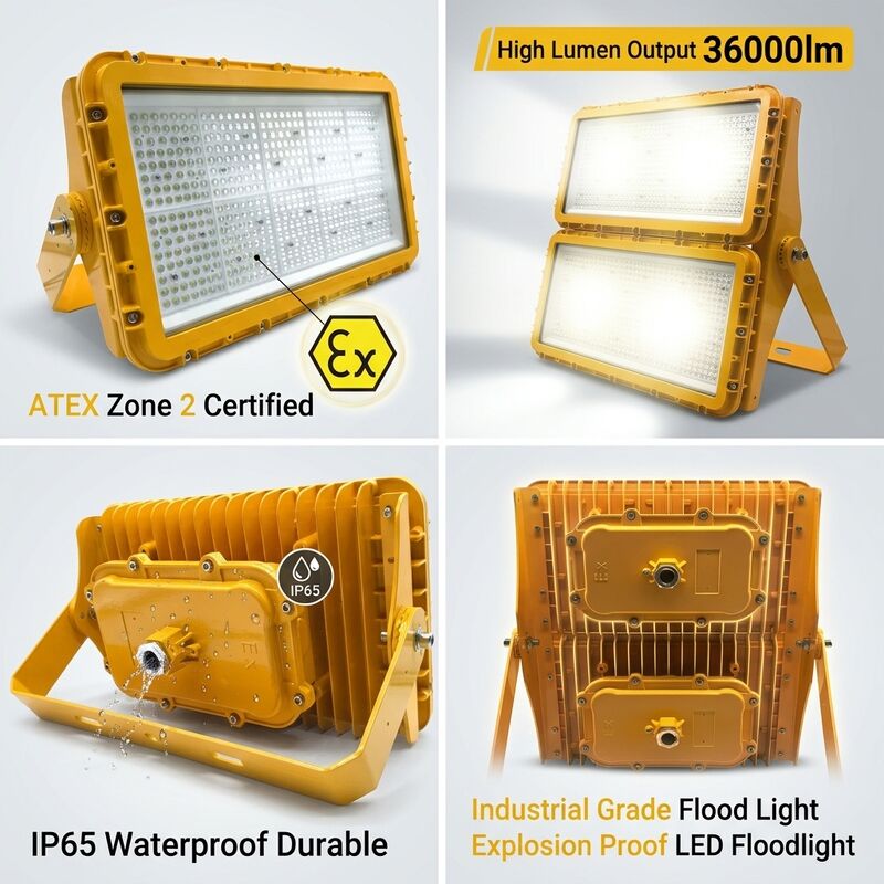 600W explosiebestendige LED overstromingslicht ATEX Zone 21 Zone 22 stofbestendige antistatische 78000lm IP66 aluminium verlichting