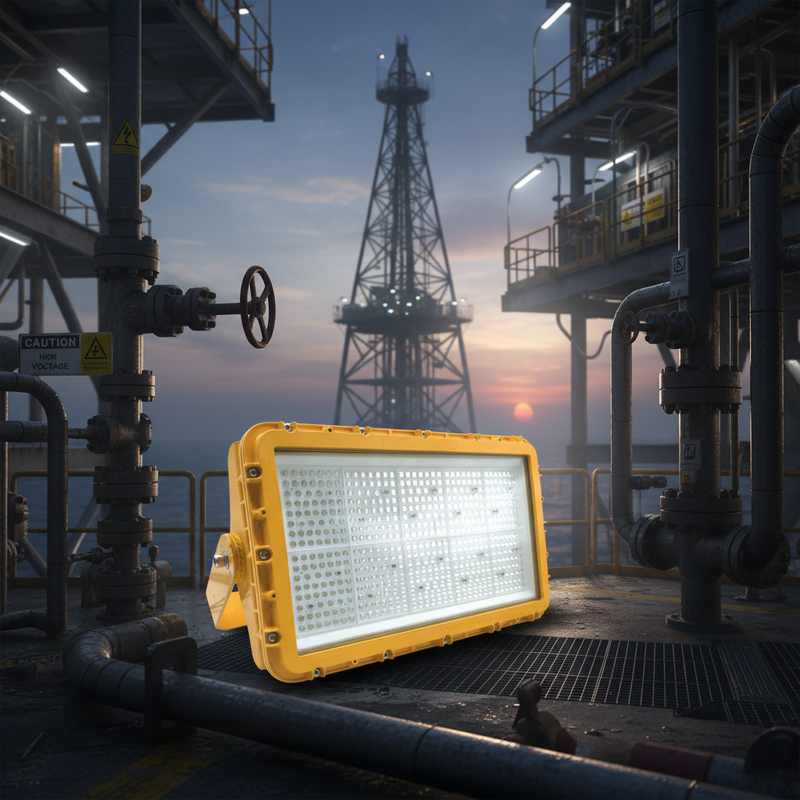 300W LED Explosion Proof Flood Light 60° Guardrail Mount Walkway ATEX IIB T6 IP65