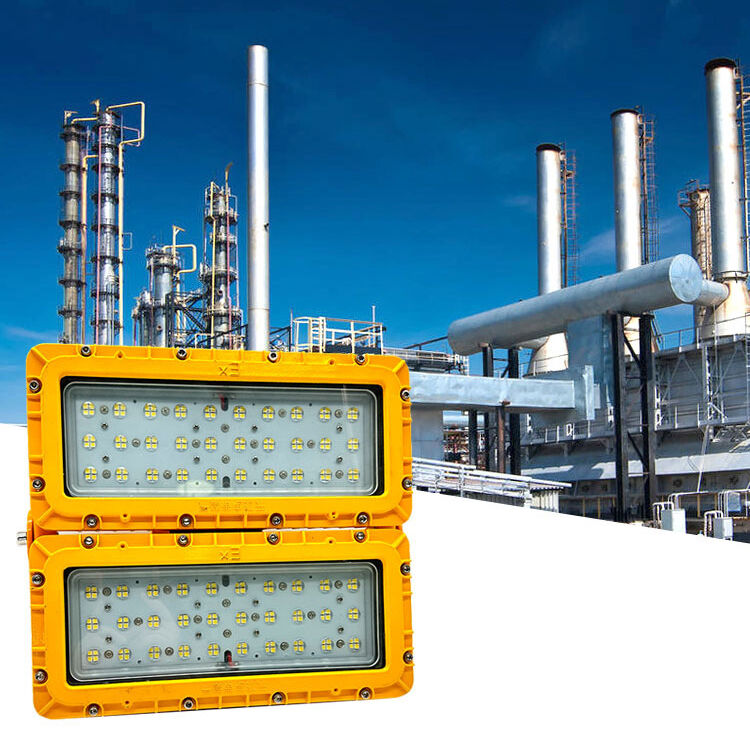 300W LED Explosion Proof Flood Light 60° Wall Mount Process Pipe Rack Yellow ATEX IIB T6 IP65 RFEPL8280 Lighting