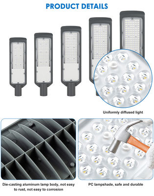 3000-6500K IP65 Waterdicht 50 - 200w LED straatlicht Gietgegooid aluminium