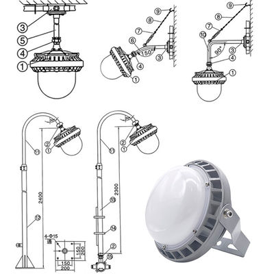 Industrieel verlichtingswerkplaats 50w 100w 150w Led explosiebestendige platformlamp